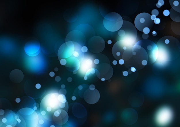 Vecteur gratuit abstrait avec une conception de lumières bokeh bleu