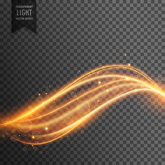 Vecteur gratuit abstrait effet lumineux transparent avec néon lignes courbes d'or et paillettes