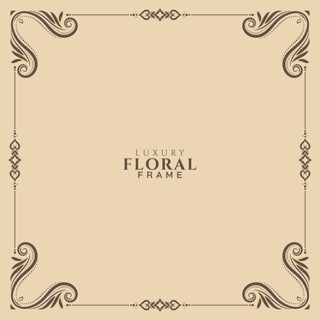 Abstrait élégant cadre floral