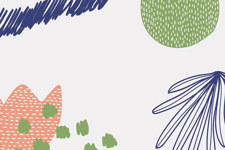 Vecteur gratuit abstrait floral memphis en vert coloré