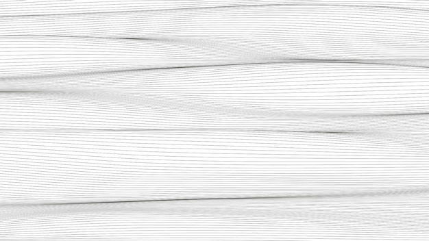 Abstrait avec des formes de lignes déformées sur fond blanc Ondes de lignes sonores monochromes