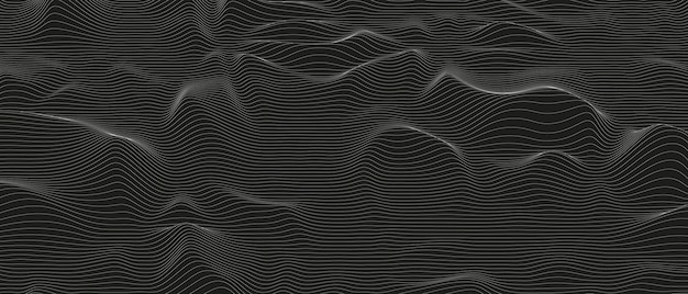 Abstrait Avec Des Formes De Lignes Déformées Sur Fond Noir