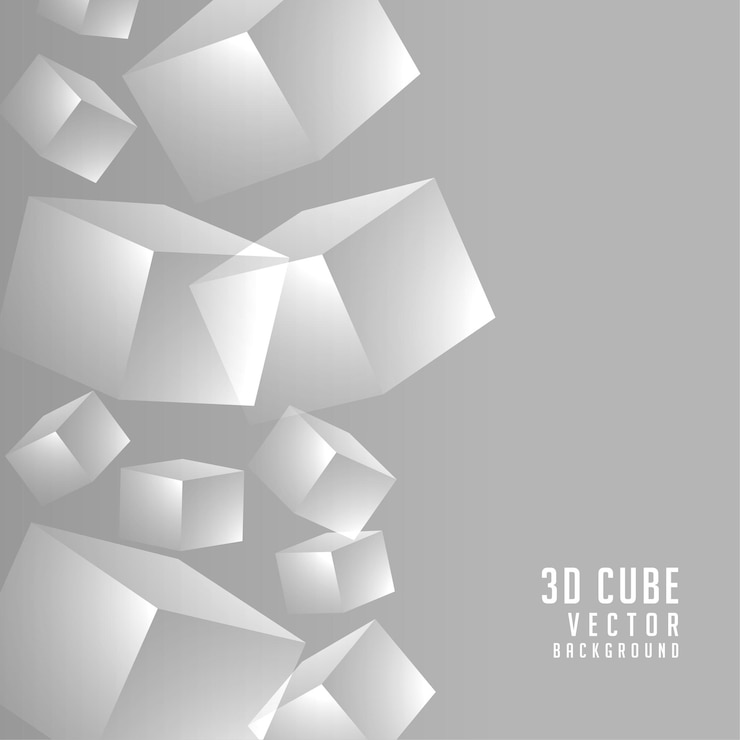 Vecteur gratuit abstrait géométrique de bloc solide cuboïde 3d