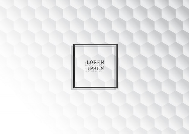 Abstrait avec motif hexagonal monochrome
