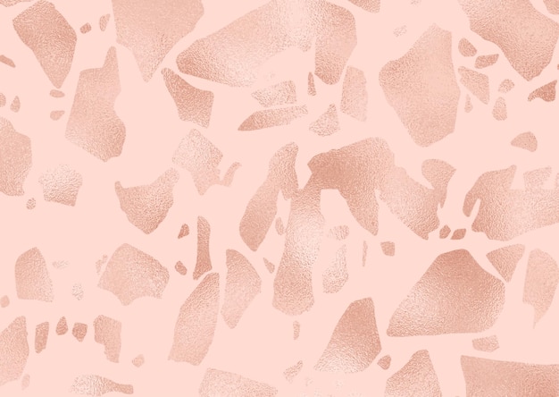 Vecteur gratuit abstrait avec motif de terrazzo en feuille d'or rose