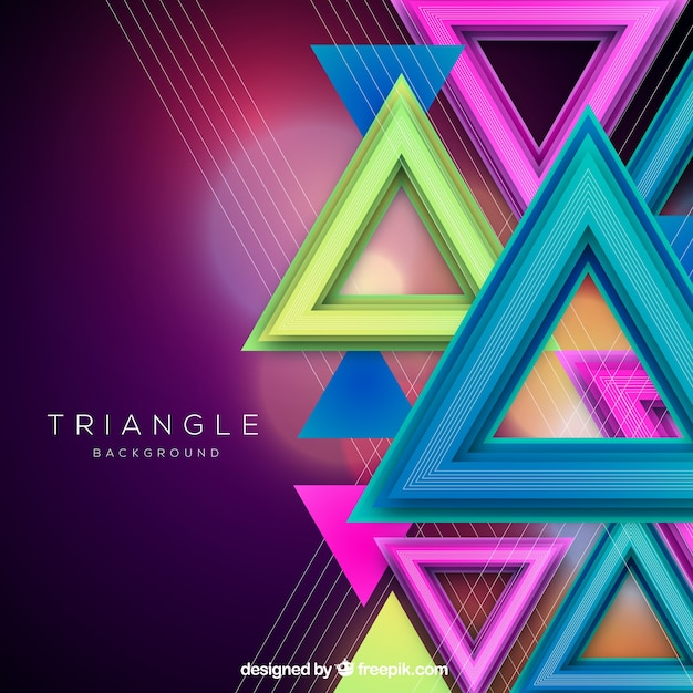 Vecteur gratuit abstrait avec des triangles 3d