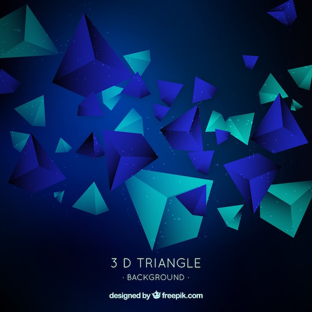 Vecteur gratuit abstrait avec des triangles 3d