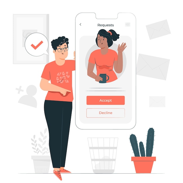 Accepter L'illustration Du Concept De Demande