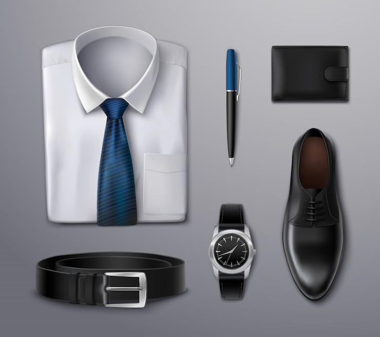 Vecteur gratuit accessoires de vêtements d'affaires