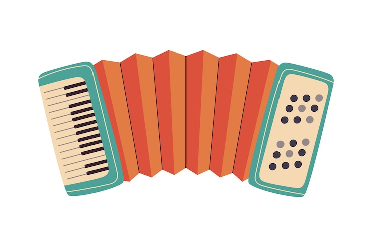 Vecteur gratuit accordéon icône d'instrument de musique isolée