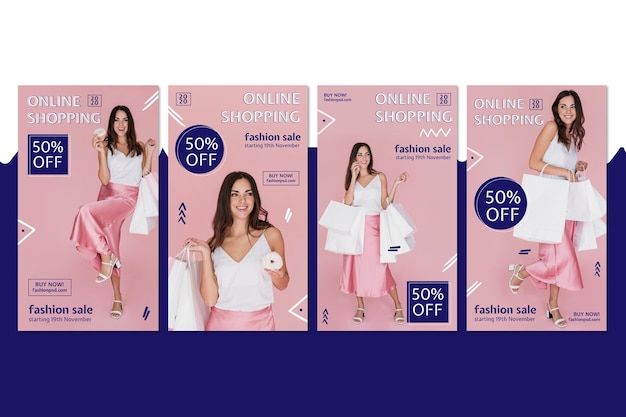 Achats en ligne Collection d'histoires Instagram