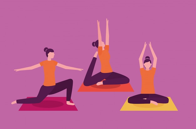 Vecteur gratuit activité de yoga populaire