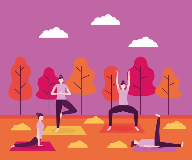 Vecteur gratuit activité de yoga populaire