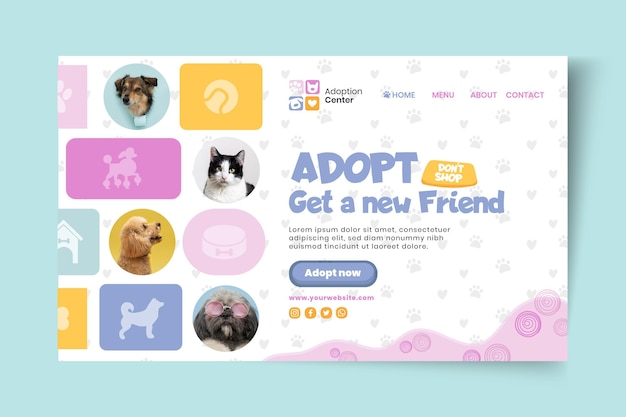 Adoptez un modèle de page de destination pour animaux de compagnie