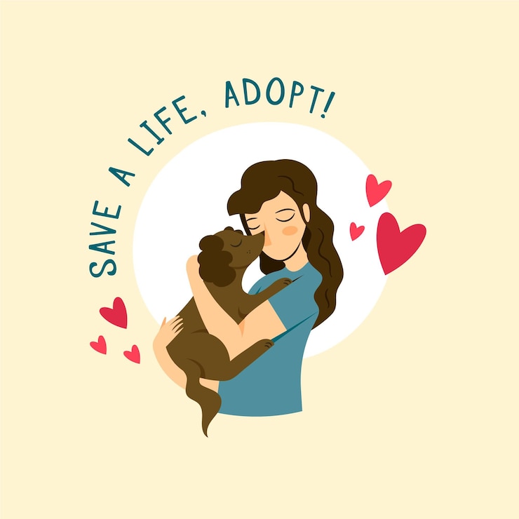 Vecteur gratuit adorable adopter une illustration de chien