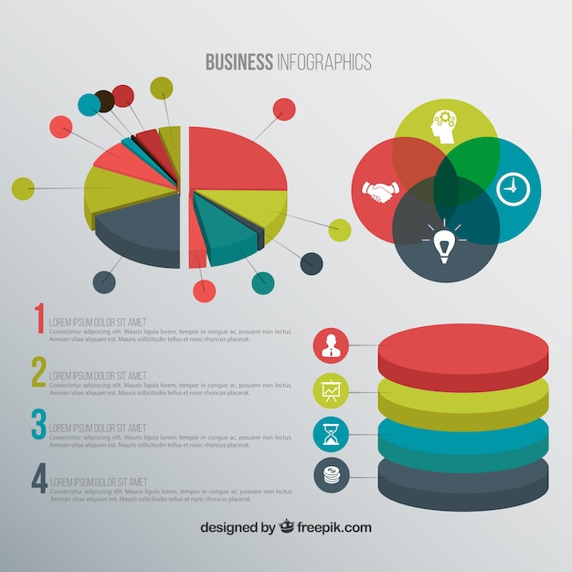 Vecteur gratuit affaires éléments infographiques en couleurs