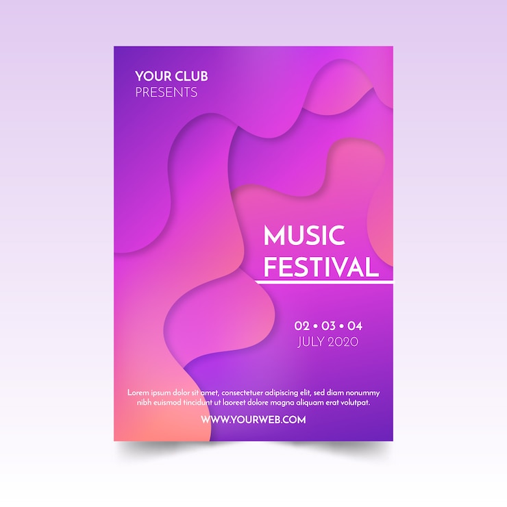 Vecteur gratuit affiche abstraite de musique fluide