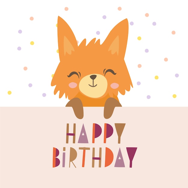 Affiche D'anniversaire Renard Mignon