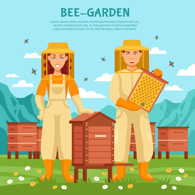 Vecteur gratuit affiche d'apiculture au miel
