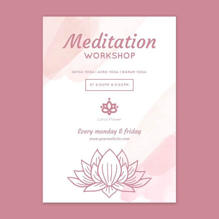 Vecteur gratuit affiche de l'atelier de méditation