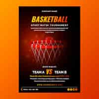 Vecteur gratuit affiche de basket-ball réaliste