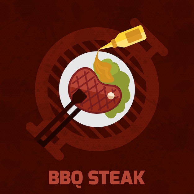 Vecteur gratuit affiche de bbq steak