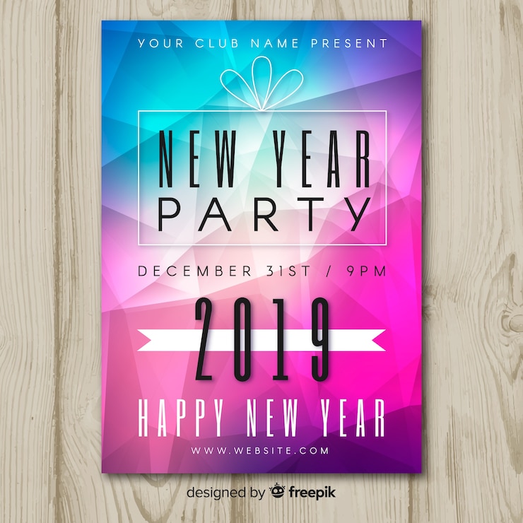 Vecteur gratuit affiche bonne année 2019