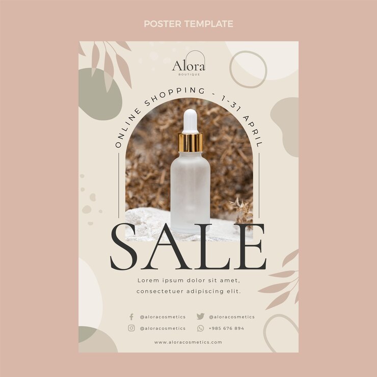Vecteur gratuit affiche de boutique minimaliste design plat