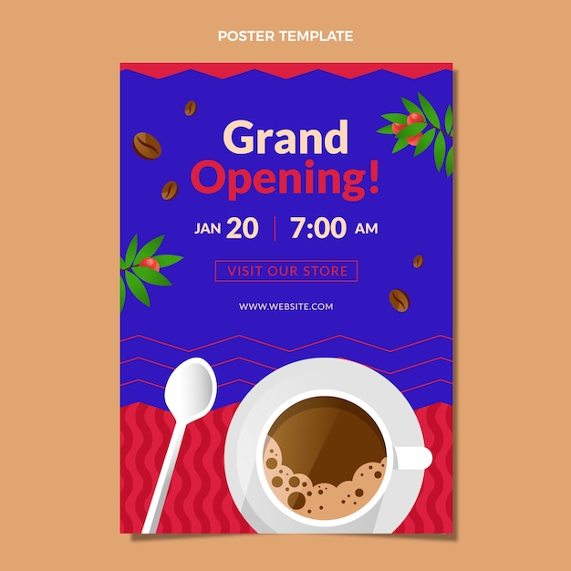 Vecteur gratuit affiche de café minimaliste design plat