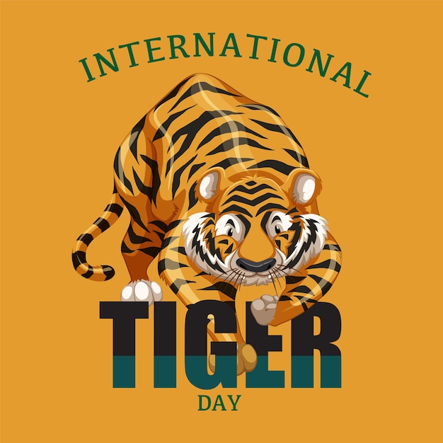 Vecteur gratuit affiche de la célébration de la journée internationale du tigre