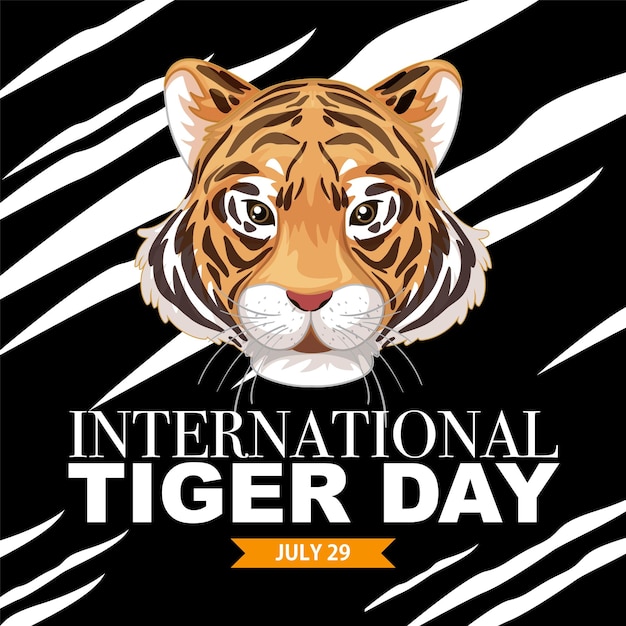 Vecteur gratuit affiche de la célébration de la journée internationale du tigre