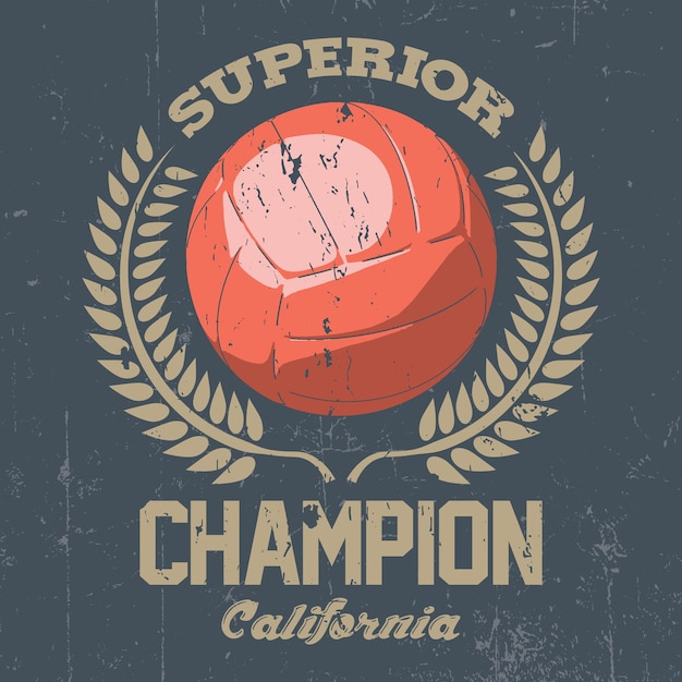 Affiche De Champion De Californie Supérieure Avec Une Grosse Balle Au Centre De L'illustration