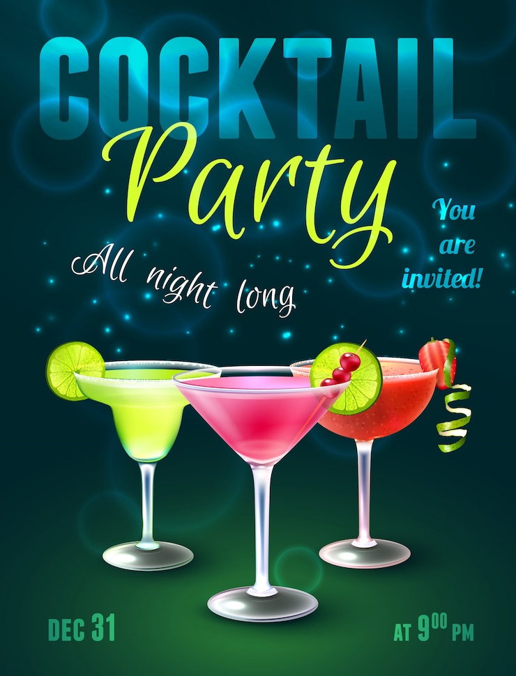 Vecteur gratuit affiche de cocktail