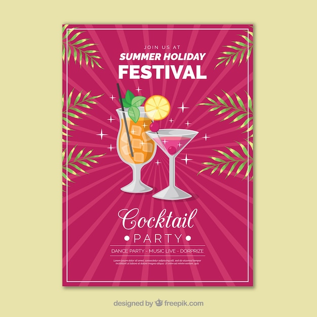 Vecteur gratuit affiche de cocktail