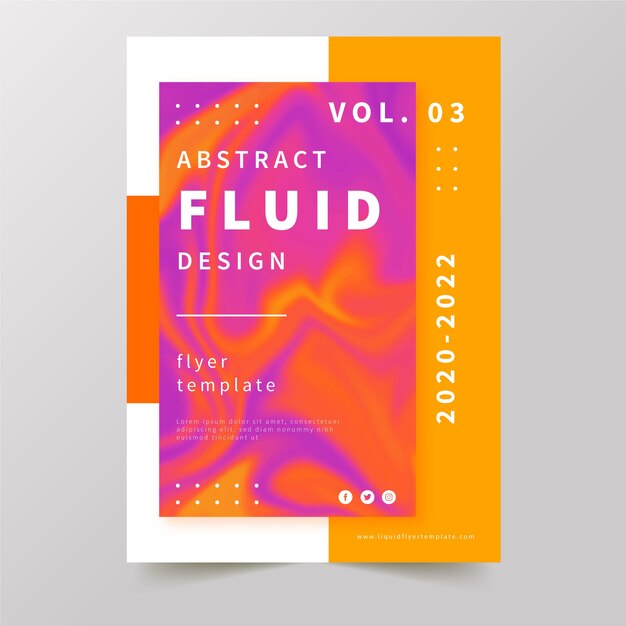 Affiche colorée effet fluide en dégradé orange et violet