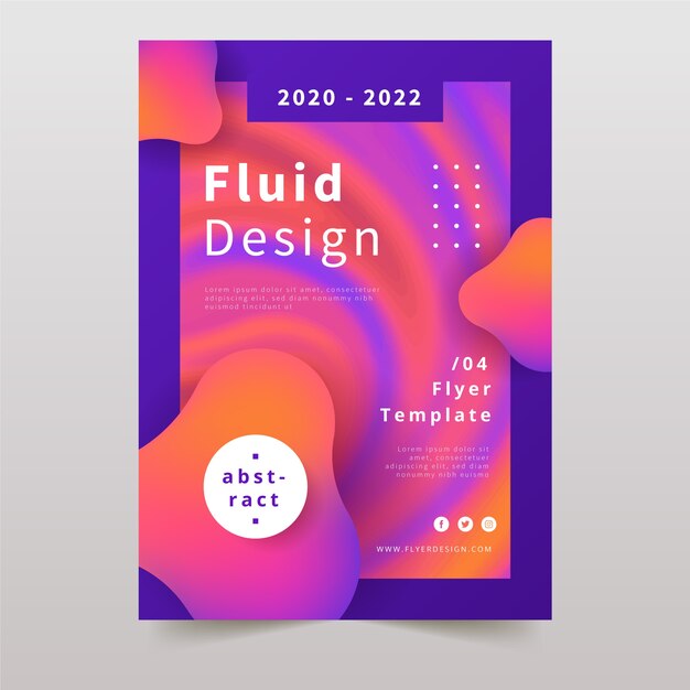 Affiche colorée à effet fluide et taches dégradées