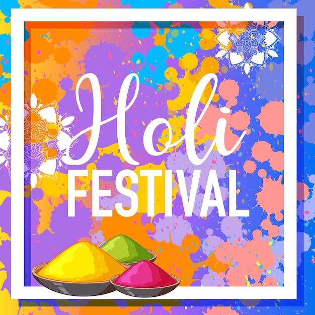 Vecteur gratuit affiche colorée happy holi fastival