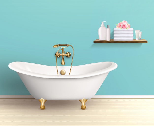 Vecteur gratuit affiche colorée pour intérieur de salle de bain