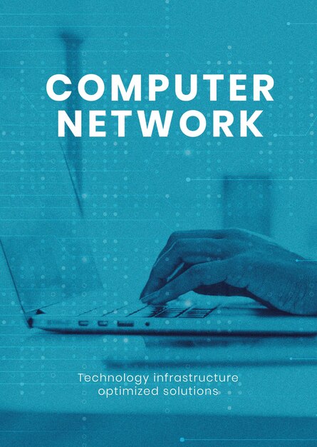 Affiche commerciale de modèle de technologie de réseau informatique