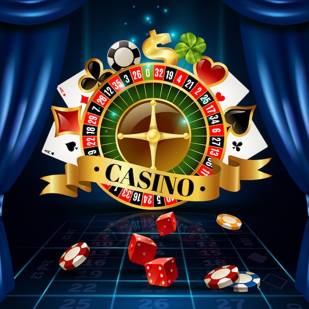 Affiche de composition de symboles de jeux de nuit de casino