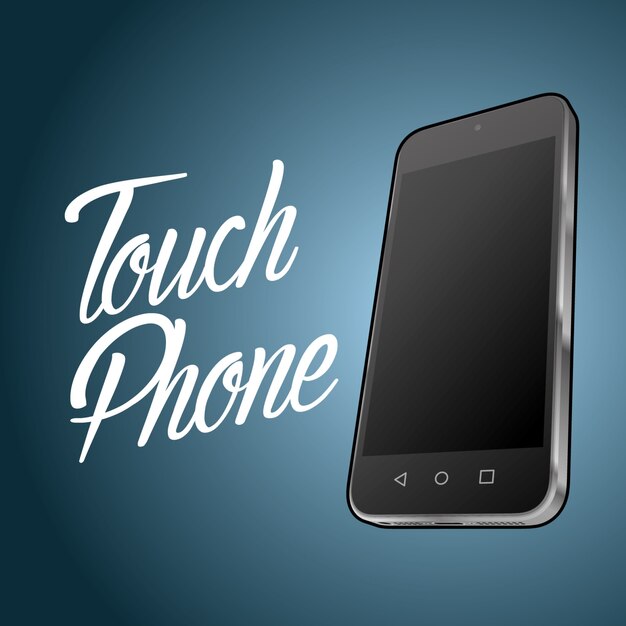 Affiche de conception de périphérique smartphone avec objet numérique et illustration de téléphone tactile mot