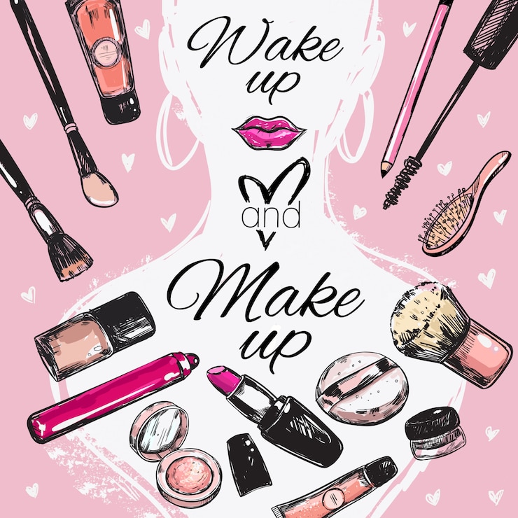 Vecteur gratuit affiche cosmétique de maquillage