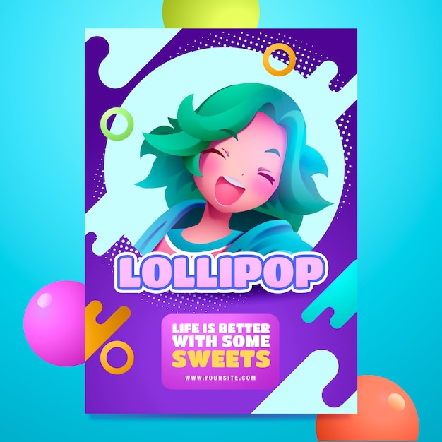 Vecteur gratuit affiche couleur pastel bonbon réaliste
