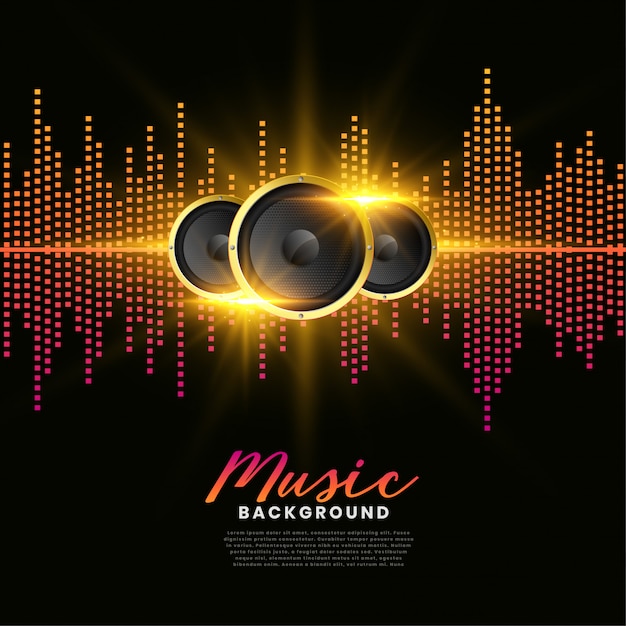 Vecteur gratuit affiche de couverture d'album de haut-parleurs de musique
