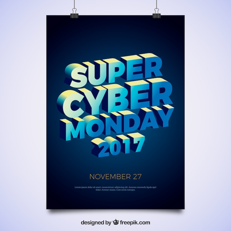 Vecteur gratuit affiche cyber ​​lundi