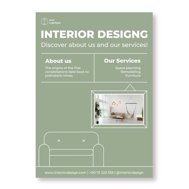 Affiche de design d'intérieur monochrome helene jules