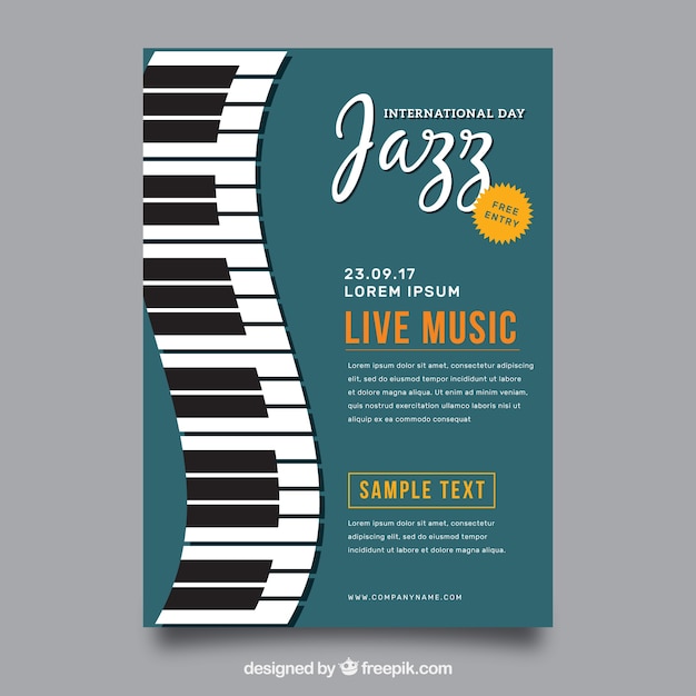 Vecteur gratuit affiche en design plat pour la journée internationale du jazz