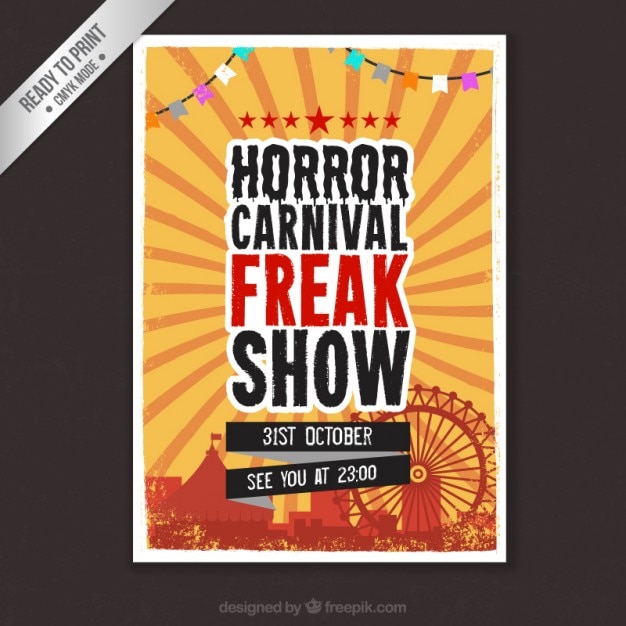 Vecteur gratuit affiche du carnaval d'horreur