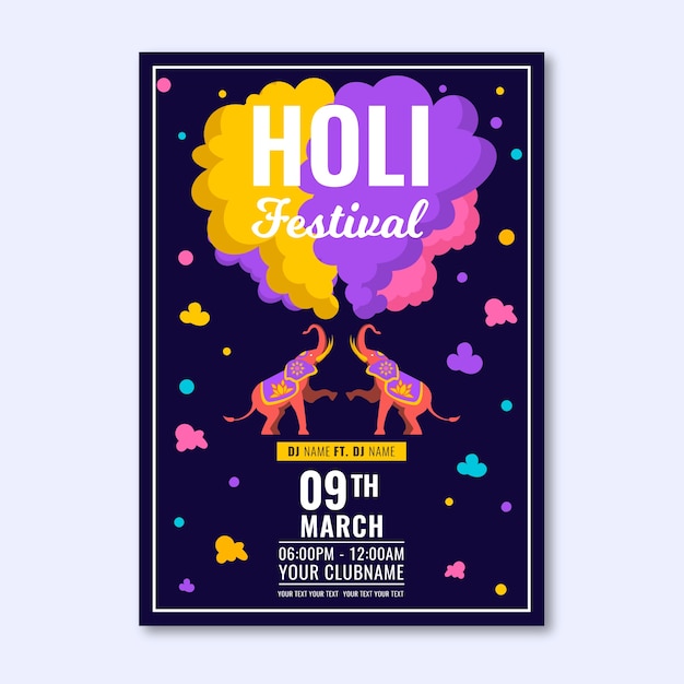 Affiche Du Festival De Design Plat Holi