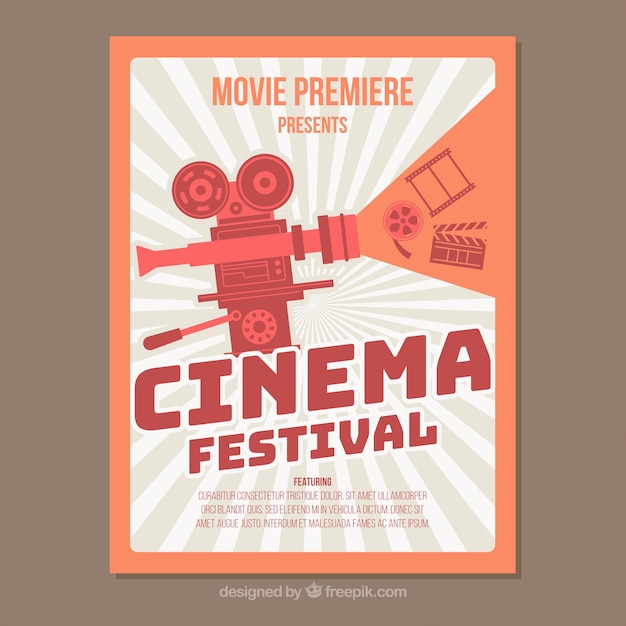 Vecteur gratuit affiche du festival du film retro